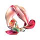 Raodie Hangzhou Silk 100 Mulberry Silk Square Scarf Scarf Feel Pink Flower Women's Tube Top Headband Main Picture Color 53*53cm