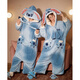 Gongdie thermal storage type Disney Stitch autumn and winter one-piece pajamas for women thickened coral velvet men's home clothes