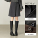 Shandubila small high-waisted short skirt women's winter design irregular thick A-line skirt temperament pleated skirt