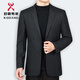 Jinba Wool Suit 2025 Autumn and Winter Men's Business Casual Middle-aged Versatile Wool Single Suit Jacket Blue Gray Stripes L 175/92A