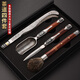 Jinge Damascus Pu'er Tea Knife Tea Ceremony Six Gentlemen Set Tea Spoon Spatula Tea Clip Kung Fu Tea Set Accessories Red Rosewood Fengxiang Damascus 5-piece Set
