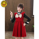 G.duck Girls Dress 2026 Autumn and Winter New Medium and Large Children's Sweater Thickened Two-piece Skirt Western Style Princess Dress Velvet Tank Top + Sweater Two-piece Set Including Hairpins 110 cm Suitable for 100-110cm Age 4-5 Years Old Recommended