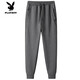 Playboy (PLAYBOY) brand pure cotton men's loose leggings sweatpants 2025 autumn new fashion casual long pants men's new style 881 black M 90-110Jin Jin equals 0.5 kg