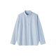 MUJI Women's Cotton Washed Oxford Button Collar Long Sleeve Shirt Women's Shirt Jacket Top 25 Winter Women's Saxon Blue S (155/80A)