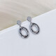 Lao Fengxiang platinum earrings minimalist geometric earrings as a gift for your girlfriend as a gift platinum jewelry platinum about 5.17g