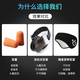 Soundproof earmuffs for sleeping, mute, super noise reduction, special artifact for dormitory students to prevent noise when sleeping at night, anti-noise earmuffs, black earmuffs + earplugs, strong sound isolation