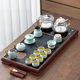 Tangfeng tea set with tea tray, household high-end automatic tea table kettle, integrated tea maker, full set of teapots and cups, Tengshan tea tray + Liming water boiler + Tianqing Xishi pot 14 heads + Tianyuan (impulse model)