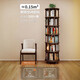 Solid wood rotating bookshelf 360 degree bookcase storage rack floor-standing integrated wall-mounted movable corner gap small narrow cabinet 6 layers walnut color 197cm_stable and not shaky_movable assembly