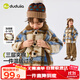 Dudujia children's coat winter boys' quilted tops girls fashion plaid winter clothes baby all-match coat blue 90