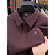 MONTAGUT men's long-sleeved T-shirt autumn new middle-aged dad business casual long-staple cotton anti-wrinkle non-iron lapel polo shirt camel XL 175 (recommended 140-150Jin Jin equals 0.5 kg)