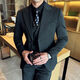 GOLDLION G+Goldlion High Quality Wool Suit Suit Men's Business Casual Formal Patch Collar Suit Groomsman Gift Black Suit+White Shirt+Vest+Pants Two Buttons XL