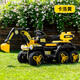 Guardian Laoren children's electric excavator remote control toy car large excavating engineering vehicle double seat adult six-wheel four-wheel drive supreme yellow + soft wheel + with remote control + 12V12A electric drive