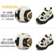 Balabala children's shoes, children's toddler shoes, boys and girls, autumn and winter outdoor stable velvet anti-slip shoes, white and black tone 00319 21