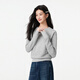 FivePlus new fall and winter pullover sweater, feminine, lazy, slim, round neck, long-sleeved, warm sweater, gray, one size fits all