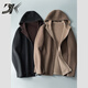 DK reversible 100% wool short coat men's reversible woolen coat hooded woolen jacket autumn and winter contrast color versatile camel+beige M (170) suitable for 100-130Jin Jin equals 0.5 kg