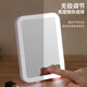 LED makeup mirror with light fill-in female folding Internet celebrity student ins style small mirror dormitory desktop portable makeup mirror square 8-inch beauty mirror white + smart touch + three-tone lighting