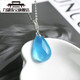 Lihu natural aquamarine pendant for women, high quality blue crystal pendant for girlfriend birthday gift with rope