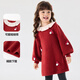 Dudu girl New Year's greetings dress long-sleeved dress New Year's winter dress baby girl skirt autumn and winter children's princess dress baby children's clothing red 100