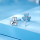 Luxury Pearl PT950 Clover Sparkling Platinum Earrings Fashion niche design platinum earrings 1.62g