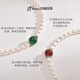 Jingrun Pearl Necklace Estee 925 Silver Freshwater Pearl Necklace 7-8mm Nearly Round Full Bead Chain Birthday Gift 6.3-7.3mm 45+3cm Red Agate