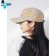 Pukaweisa brand fashionable houndstooth warm woolen baseball cap women's autumn and winter face-showing small duck cap soft top casual hat blue and orange check one size adjustable