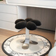 Linjie internet celebrity stool makeup stool cream style new round stool bedroom dressing table stool light luxury simple makeup comb seat flower silver frame white velvet