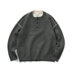 714street high-density anti-pilling henley collar sweater for men 2025 autumn and winter off-shoulder loose knitted sweater top gray M