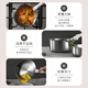 CaROTE stainless steel pot removable handle pot kitchen utensils frying and cooking pan non-stick pot uncoated kitchen pot set three-piece complete set for home use
