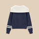 IEF/Aiyifu Small 2025 Autumn and Winter New American Fashion College Style Design Woolen Jacket Navy M