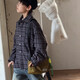 Children's plaid long-sleeved shirt boys' casual shirt lazy style draped spring and autumn Korean style girls' tops and jackets black and white plaid 140