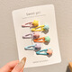 Zan Yingmei 2025 New Dopamine Colored Hair Clips Fruit Cute Multi-Colored Flowers Children's BB Clip Side Broken Hair Clip Star Square Contrast Color Two Sets 1
