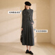Xiangying gray small fragrant style vest suit for women 2025 winter new style including wool skirt miu series two-piece set dark gray M