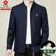 MONTAGUT Mulberry Silk Jacket Men's Spring and Autumn New Middle-aged and Old Dad Clothes Business Casual Loose Stand Collar Jacket Navy Blue 2033 Stand Collar M 170 (Recommended 100-120 Jin Jin equals 0.5 kg)