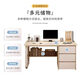 Jifei computer desk desktop home office desk modern simple desk with drawer desk and chair combination bedroom student study table 120CM three pumps warm white