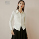 Late white new product 2025 autumn cotton fashion shirt casual lapel solid color skin-friendly commuting shirt for women off-white S