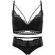 Victoria's Secret Small Breast Push Up Lace Underwear Women's Secondary Breast Control Anti-Sagging Sexy Pure Lust Bra Set Extremely Black - Single Underwear 70A 32 (Push Up)