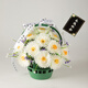 Jingga grave-sweeping fake flowers, Qingming flowers, simulated flowers, tombstones, chrysanthemum baskets, grave-going sacrificial supplies, 18-head flat chrysanthemum combination, 18-head flat chrysanthemum hand bouquet + flower basket yellow