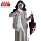 Maternity wear autumn suit 2025 new fashion casual soft top skirt autumn and winter pregnant mother advanced wear khaki suit XL