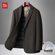 Red bean sheep wool + goose down men's suit autumn and winter warm plus plus size men's single suit woolen jacket black gray thick section M 170