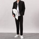 GOKU men's tunic suit Chinese style Tang suit men's suit suit teenagers Chinese style stand collar black jacket national trend tunic suit + long-sleeved shirt + black trousers L recommended 105-120 Jin Jin equals 0.5 kg