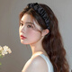 Xiangwan headband, pleated satin fabric, high-ceiling headband, exquisite and comfortable to wear, black