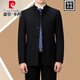 Pierre Cardin high-end no-iron wool suit for men in autumn new Chinese style dad Chinese style stand-up collar anti-wrinkle tunic suit for men black stand-up collar without splits 5532