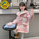 G.DUCKKIDS Girls Autumn and Winter Coat 2025 New Children's Woolen Mid-Length Velvet Thickened Little Girls Woolen Coat Pink 140