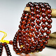 Amber style, one thing, one picture, one certificate, 108 amber bracelets, Buddhist beads, rosary necklace, men's and women's bracelets, burgundy, beads, 24.5g, 7mm