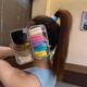 Super soft, highly elastic and durable high ponytail boxed quality hair rope rubber band hair tie 2025 new style high-end sense 2 boxes black + coffee color