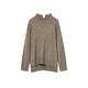 LANCY wool cow down new winter high collar loose soft short wool sweater oatmeal milk color M