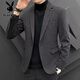 Playboy (PLAYBOY) woolen suit men's 2025 autumn and winter business sense slim trendy casual suit jacket men's black top + pants S