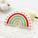 Baby teething and molar anti-biting hand rainbow silicone teether oral comfort food grade white 1 piece