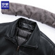 ROMON Men's Leather Jacket Winter Thickened Warm Leather Jacket Removable Liner Fur Collar Men's Jacket Men's Top Black 2XL (180) (Recommended weight 125-145 Jin Jin equals 0.5 kg)