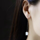 Fat Donglai's same style 18k gold ear wire natural Hetian white jade earrings plated 18K gold long ear wire lily of the valley earrings